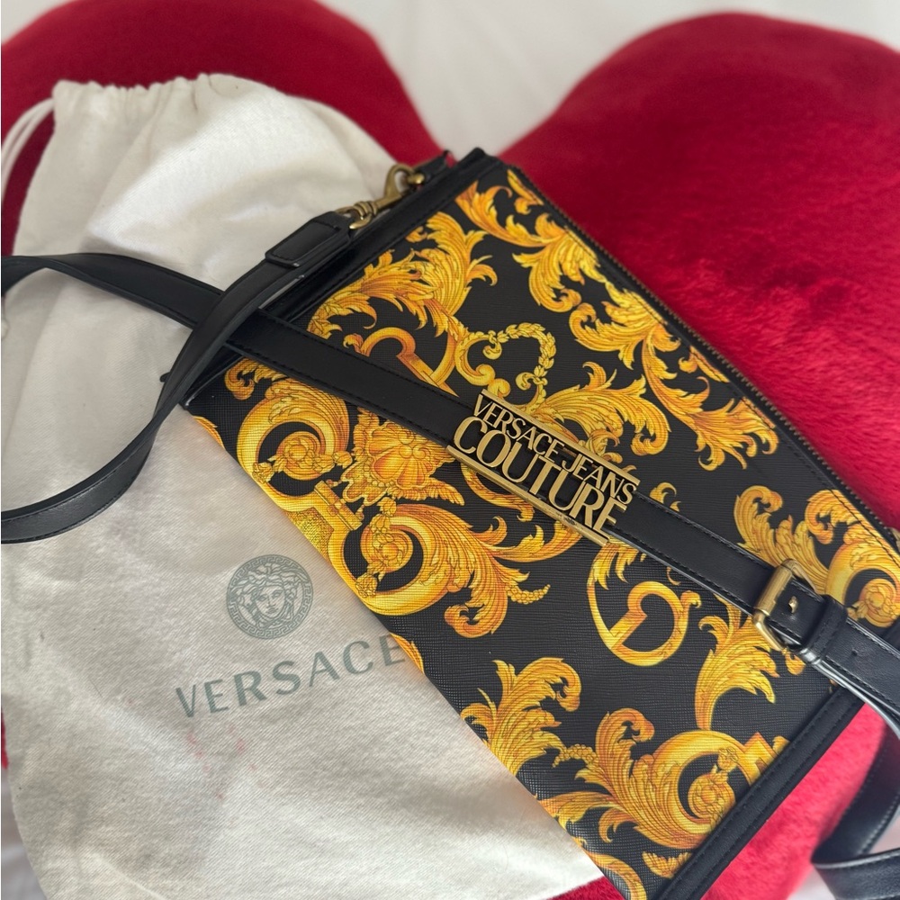 Versace Jeans Couture Black and Gold Crossbody Bag